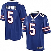 Nike Men & Women & Youth Bills #5 Hopkins Blue Team Color Game Jersey,baseball caps,new era cap wholesale,wholesale hats